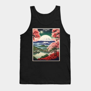 Japan Mt. Fuji Cherry Blossom Starry Night Vintage Tourism Travel Poster Tank Top